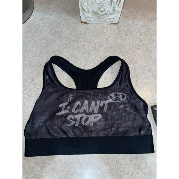 NWT Under Armour Sports Bra Womens Size Small HeatGear Alter Ego Mid Support Bla - Picture 2 of 6